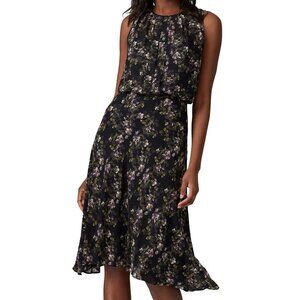 Rachel Roy Dress - Women's Small Black - Midi Sleeveless Floral